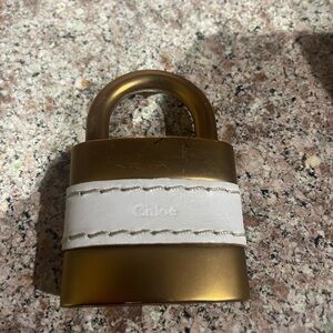 Chloe Gold and White Padlock Accent